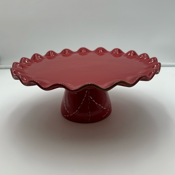 Red Ruffled Edge Cake Stand - Picture 1 of 16